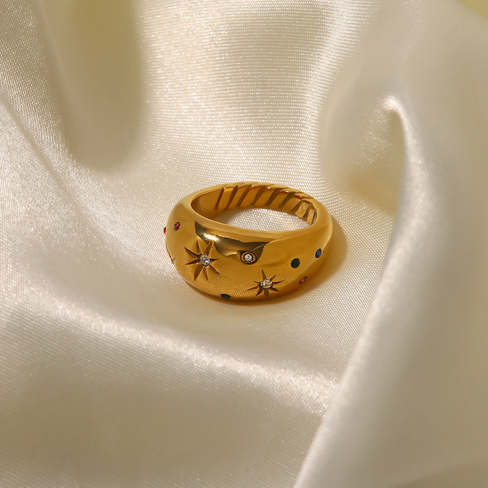 Hexagram zircon ring