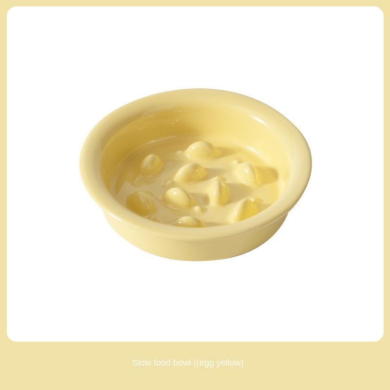 Ceramic Slow Feeding Elevated Cat Bowl Neck Support Cat Food Bowl Pet Ceramic Water Bowl for Cats and Dogs