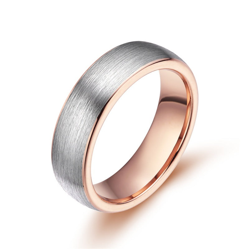 Double-tone Tungsten Steel Ring with 4mm to 8mm Beaded Pulling